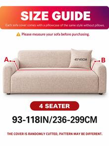1pc Printed Milk Silk Sofa Cover + 1pc Matching Pillowcase, High Elasticity Removable Washable All-Season Stretch Full Sofa Cover, Suitable For Living Room, Patio, Garden, Poolside And More Occasions - Multicolor - View 12