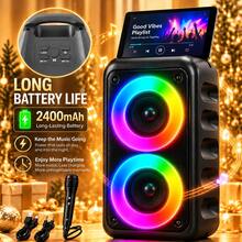 Wireless Speaker With Subwoofer, Large Stereo Speaker, Subwoofer, Outdoor Wireless Speaker, Party Disco Light, TWS True Wireless Stereo, MicroSD Card Slot, AUX Interface, Microphone - Black - View 10