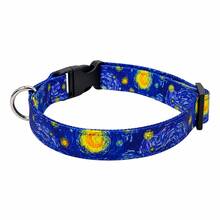 1pc Van Gogh Series Buckle Pet Collar, Adjustable Soft Lightweight Dog Collar, Fashionable Printed Cat & Dog Neck Collar, Multiple Colors Available - Multicolor - View 13