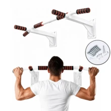 Wall-Mounted Pull-Up Bar 440 Lbs Weight Capacity Multi-Grip Single Bar Fitness Strength Training Double Bar Rack Gym-Grade Heavy-Duty Stable Equipment Indoor Home Adult Non-Slip Exercise Single Bar Or Double Bar Body Workout Tool For Back, Shoulders, Biceps And More - Multicolor - View 13
