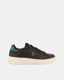 US Polo Assn شبشب رجالي واسع المقاس - بني - مشاهدة 1