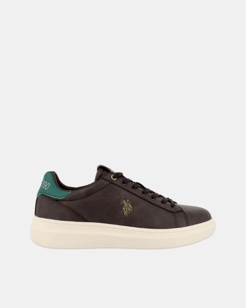 US Polo Assn شبشب رجالي واسع المقاس - بني - مشاهدة 1