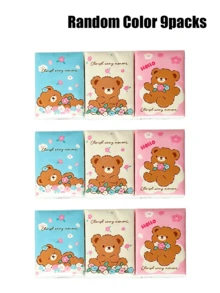 144/72/48/32/16/8pcs Portable Mini White Bear Napkins, Handkerchiefs, Portable Travel Handkerchiefs, Portable Cute Facial Tissues[Random Style] - Multicolor - View 9