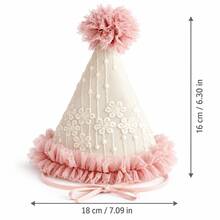 1件個性化生日派對帽，客製化姓名派對帽，刺繡生日帽，花卉派對帽，周歲生日禮物 - 彩色 - 查看 11