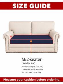 1pc Solid Color Elastic Shower Cap Style Sofa Cushion Cover, Modern Minimalist Polyester High Elasticity Dust-Proof Sofa Cover, All Season Suitable Summer Casual Garden Balcony Outdoor Rattan Sofa Cushion Protective Cover - Navy Blue - View 18