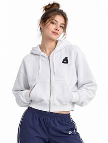 Nike Women's Training Sportswear Knitted Hoodie Loose Windproof Casual Jacket - Light Grey - View 4