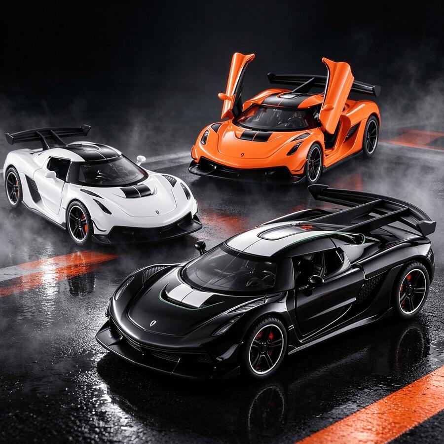 Top Supercar Alloy Model, Diecast Supercar Toy With Opening Doors And Suspension, Metal Collectible Decor For Teens, Birthday/Holiday/Gift - Perfect Gift - Multicolor - View 1