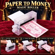 1pc Paper-To-Banknote Transformation Magic Trick Prop-Transparent Hand-Crank Illusion Device-Portable Close-Up Magic Accessory For Parties-Stage Shows-Street Performances And Magicians-Christmas Gifts- Christmas Games - Multicolor - View 1