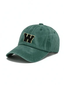 1pc Unisex Printed Washed Distressed Baseball Cap, Soft Adjustable Trucker Hat, Suitable For Women And Men, Gift, Summer, Beach, Vacation, Travel, Sports Street Style - Dark Green - View 34