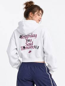 Nike Women's Training Sportswear Knitted Hoodie Loose Windproof Casual Jacket - Light Grey - View 1