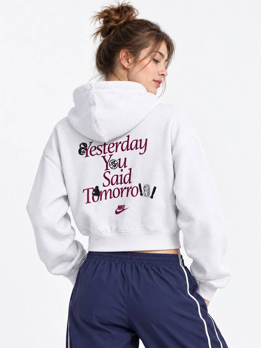 Nike Women's Training Sportswear Knitted Hoodie Loose Windproof Casual Jacket - Light Grey - View 1