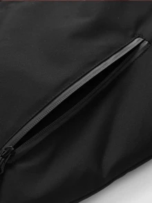Men's Outdoor Zipper Drawstring Hooded Padded Coat, Casual Outdoor Winter Coat With Zipper Pockets, Men's Jacket - Black - View 10