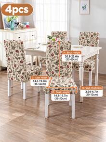 1/4/6pcs Printed Pattern Chair Covers, Modern Minimalist Digital Print Elastic Dining Chair Covers, All-Season Suitable For Living Room, Home, Restaurant, Banquet, Party, Holiday Decoration Chair Covers, Autumn/Winter Christmas Decoration Chair Covers - Multicolor - View 12