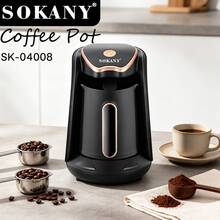 SOKANY Turkish Coffee Maker, Electric Coffee Pot, One-Touch Control, Anti-Overflow Sensor, Compact Design, Fast Brewing, Suitable For Turkish Coffee, Home And Office Use, Black With Rose Gold Trim - Black - View 11