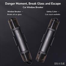 1pc Multifunctional Car Safety Hammer, 2-In-1 Window Breaker And Seatbelt Cutter, Emergency Car Escape Rescue Tool With Storage Base - A - View 1