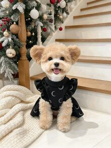 LUCKIE LABO 1pc Christmas Premium Velvet Luxurious Pet Dress Suitable For Chihuahua Small Dogs Pet Birthday Party Dress Applicable For Cats And Dogs Indoor And Outdoor - Multicolor - View 5