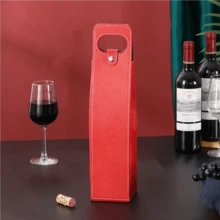 Custom PU Leather Wine Bottle Bag, Personalized Text Gift Wine Bag, Fashionable Protective Wine Bottle Bag, Portable Elegant Wine Lover Wedding Gift - Multicolor - View 14