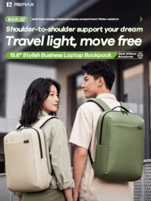 REMAX Laptop Storage Backpack, Minimalist & Lightweight, Waterproof & Wear-Resistant Fabric, Front Quick-Access Pocket Compartment, BAG-32 - View 6