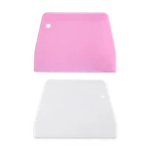 1pc Dough Scraper, Bowl Scraper, Plastic Dough Cutter, Flexible Plastic Scraper, Practical Countertop Scraper, Multi-Purpose Food Scraper, Suitable For Bread Dough, Cake, Fondant, Frosting, Baking Tools - Pink - View 12