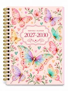 2027-2030 4-Year Monthly Planner Notebook, Dreamy Watercolor Colorful Butterfly & Floral Spiral Notebook, 48-Month Waterproof Cover Schedule Notebook, 208-Week Planner/Monthly Planner Notebook, Suitable For Work And Home, Back To School Supplies, Office Desk Accessories And Home Essentials - A - View 1