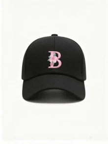 1pc Customized A-Z Letter Women's Baseball Cap, Casual Sun Protection Hat, Adjustable Lightweight Baseball Cap, Fashionable Dad Hat, Essential For OOTD, Sports And Beach,Holiday,Travel - Black - View 35