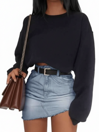 Women's Denim Skirt,Fashionable Casual Wear For Young Professional, Light Wash Blue, Spring/Summer