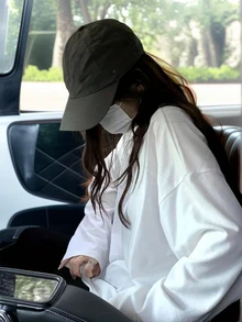 2025春秋新款女白T恤休闲宽松叠穿长袖打底衫ins风白色T恤上衣 - 白色 - 查看 1