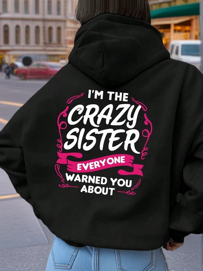 1pc Tween Girl Casual Printed Pullover Sweatshirt, Thermal Lined, Long Sleeve, Autumn/Winter Student Youth Clothing