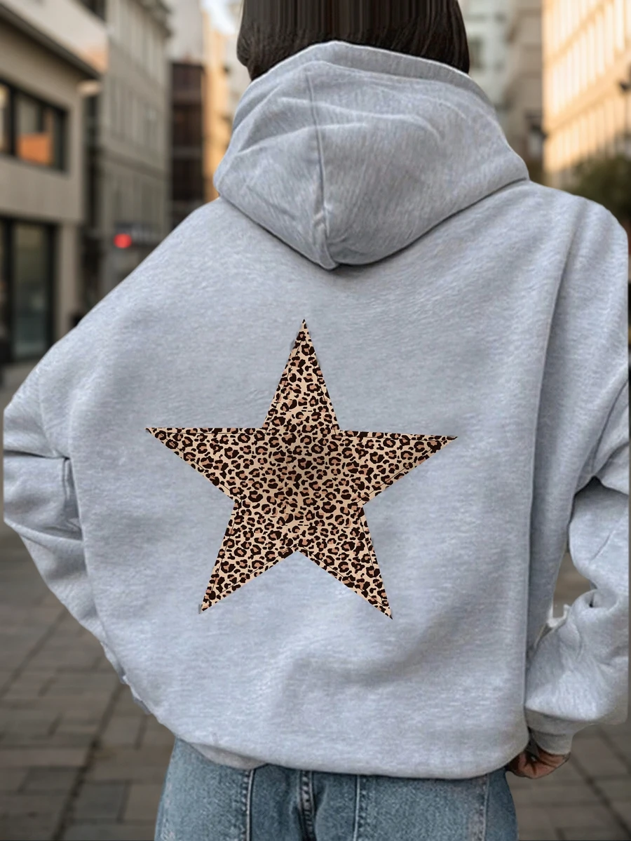 Tween Girls Casual Floral Print Thermal Lined Hooded Pullover Sweatshirt, Autumn - Light Grey - View 1