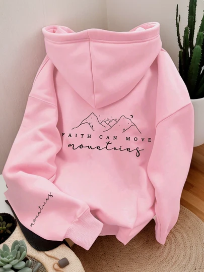 Women's Fashionable Autumn/Winter Hooded Pullover Sweatshirt, Soft And Comfortable Thermal Lining Casual Top. Women's Leisure Thermal Lined Hoodie With Collegiate Style Graphic Print, Radiating Youthful Vitality. Suitable For Running, Lounging, Gatherings, Parties, Etc. Provides Warmth In Autumn/Winter, Suitable For Activities Like Running And Exercising. Oversized Thick Hooded Sweatshirt For Women, Fits Street Style And Outdoor Wear, Suitable For Autumn/Winter.