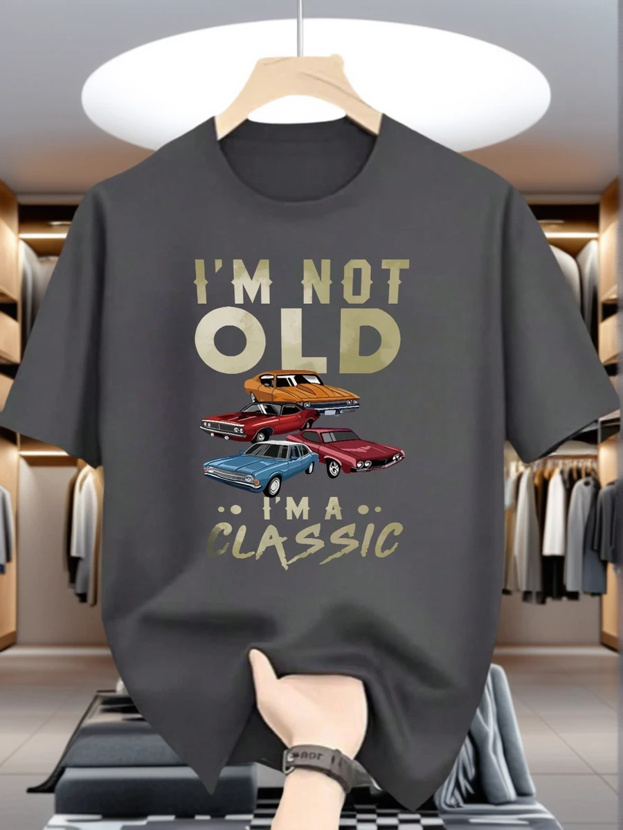 男童及青少年学生休闲印花圆领短袖T恤上衣，夏季 - 深灰色 - 查看 1