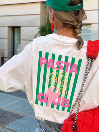 女童及青少年休闲印花白色圆领短袖T恤夏季上衣