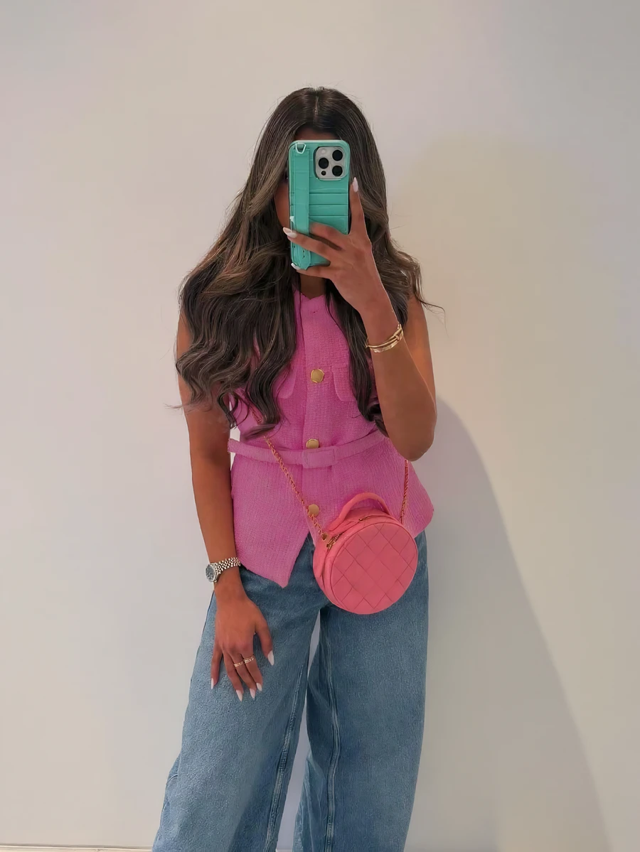 Women's Elegant Sleeveless Single-Breasted Casual Fashion Pocket Decorated Vest