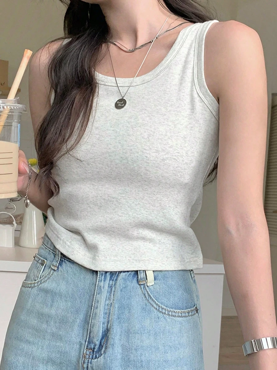 Áo tank top nữ mùa hè, kiểu dáng thường ngày, đa năng, màu trắng - trắng - Xem 1
