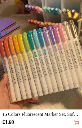 15 Colors Fluorescent Marker Set...