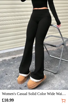 Women s Casual Solid Color Wide...