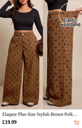 Elaquor Plus-Size Stylish Brown...