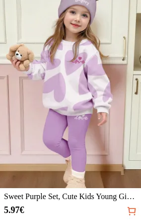 Sweet Purple Set Cute Kids Young...