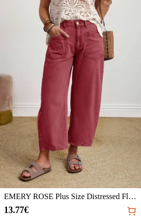EMERY ROSE Plus Size Distressed...
