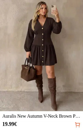 Auralis New Autumn V-Neck Brown...