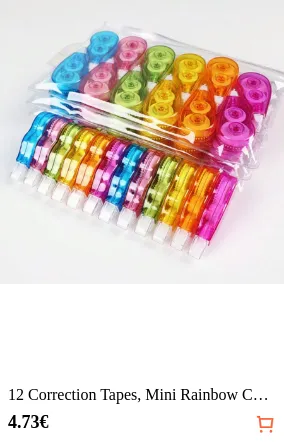 12 Correction Tapes Mini Rainbow...