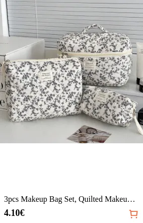 3pcs Makeup Bag Set Quilted Makeup...