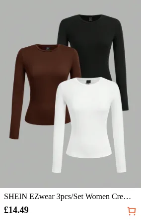 SHEIN EZwear 3pcs/Set Women Crew...