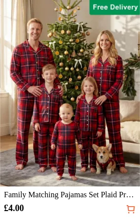 Family Matching Pajamas Set Plaid...