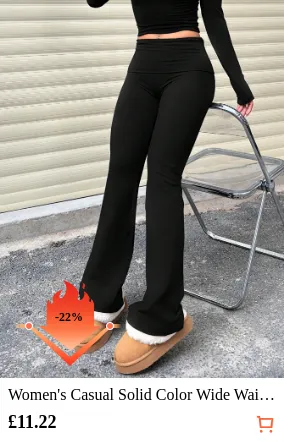 Women s Casual Solid Color Wide...