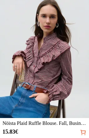Nöista Plaid Ruffle Blouse. Fall...