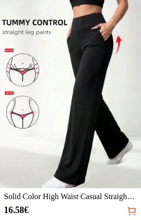 Solid Color High Waist Casual...
