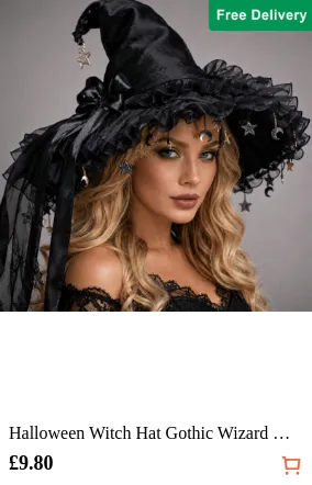 Halloween Witch Hat Gothic Wizard...