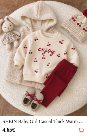 SHEIN Baby Girl Casual Thick Warm...