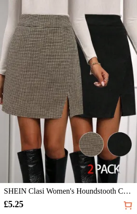 SHEIN Clasi Women s Houndstooth...